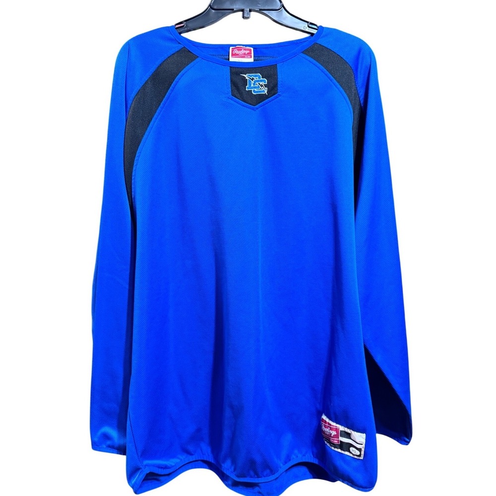 Rawlings Jersey Mens XL Athletic Mesh Embroidered Blue Black Blokcore Sport